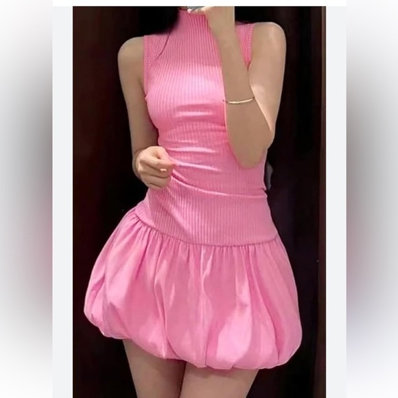 Zara Dresses & Skirts - Zara Pink Sheath Dress Mock Neck Sleeveless Cocktail